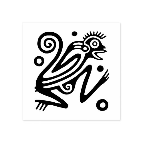 Aztec Monkey Art Rubber Stamp