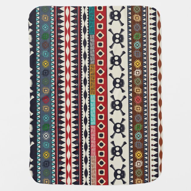 Aztec motif, seamless pattern design baby blanket (Front)