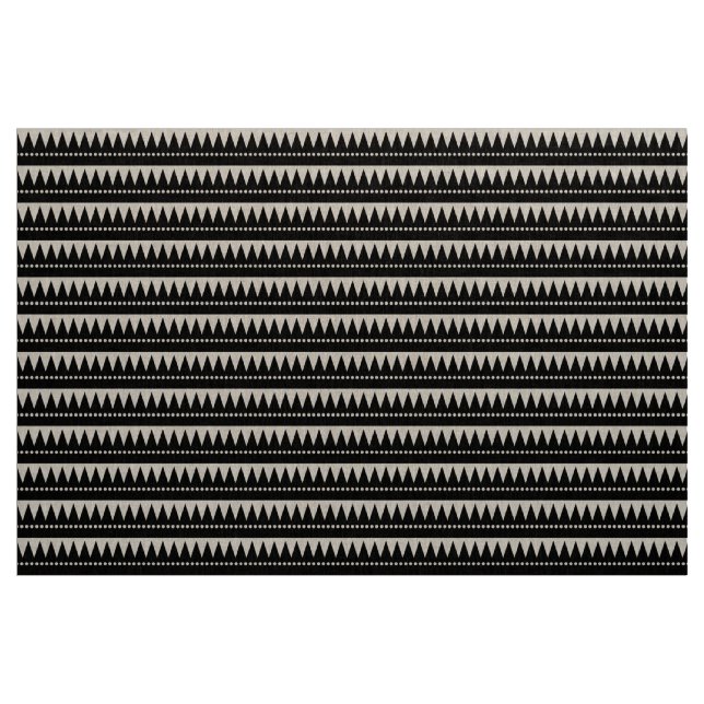 Aztec Mountains - Black on White Fabric (Yard)