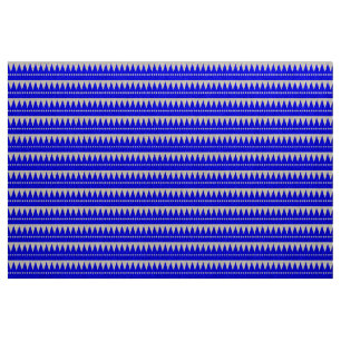 Aztec Mountains - Blue on White Fabric