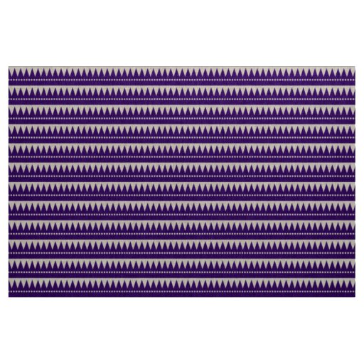 Aztec Mountains - Deep Purple on White Fabric