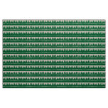 Aztec Mountains - Forest Green on White Fabric
