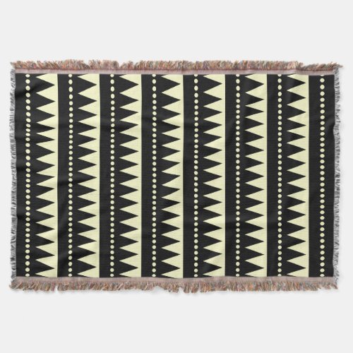 Aztec Mountains _ Pale Yellow Throw Blanket