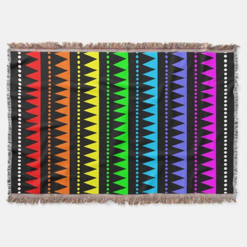 Aztec Mountains _ Rainbow 01 Throw Blanket