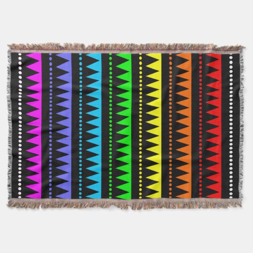 Aztec Mountains _ Rainbow 02 Throw Blanket