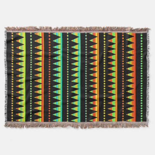 Aztec Mountains _ Rainbow Streaks 01 Throw Blanket