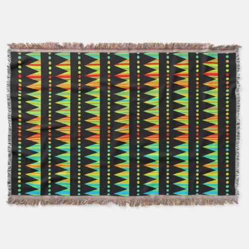 Aztec Mountains _ Rainbow Streaks 02 Throw Blanket