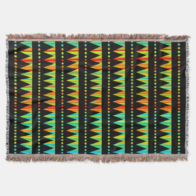 Aztec Mountains - Rainbow Streaks 02 Throw Blanket (Front)