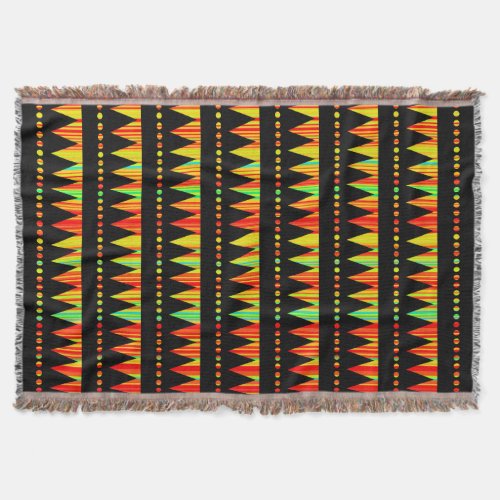 Aztec Mountains _ Rainbow Streaks 03 Throw Blanket