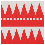 Aztec Mountains - Red on White Fabric