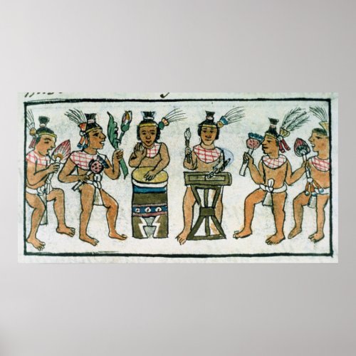 Aztec musicians from an account of Aztec Poster