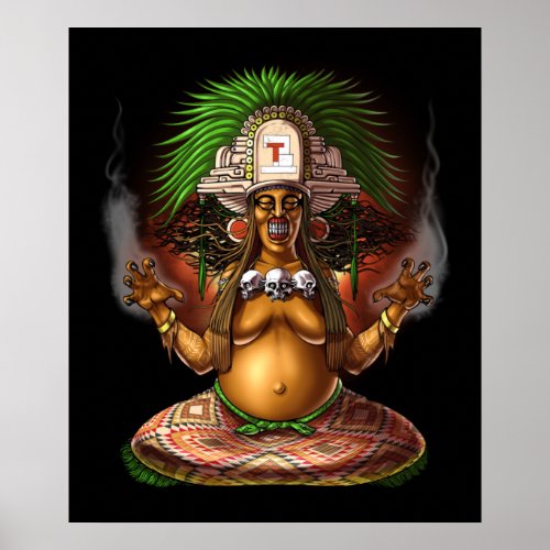 Aztec Mythology Deity Cihuateteo Poster