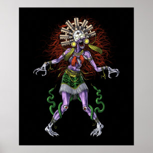 Aztec Mythology Deity Tzitzimitl Poster