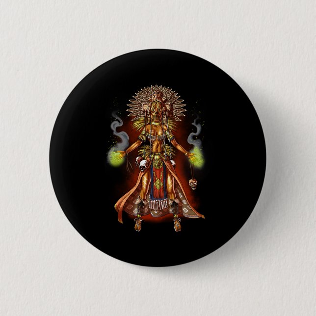 Aztec Mythology God Managua Button (Front)