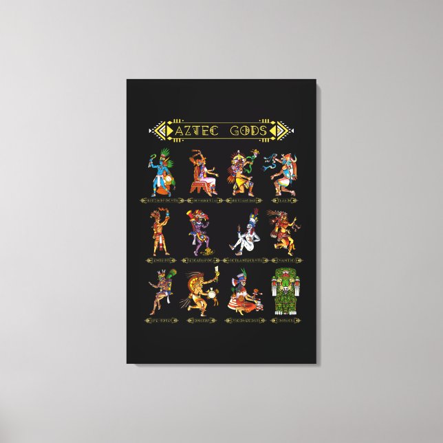 Aztec Mythology Gods Ancient Mayan Civilization Hi Canvas Print (Front)