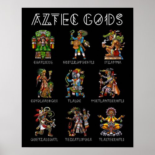 Aztec Mythology Gods Poster