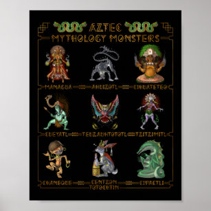 Aztec Mythology Monsters Poster