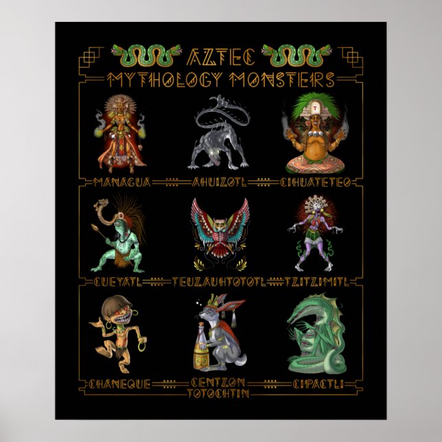 Aztec Mythology Monsters Poster (Front)