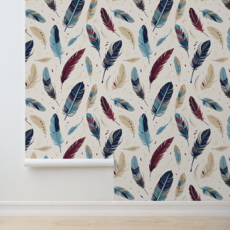  Aztec Native American Feather Pattern Wallpaper