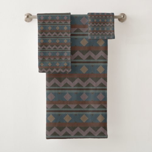 Aztec Native American Geometric Design Bath Towel Set