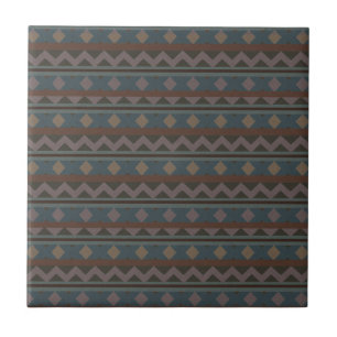 Aztec Native American Geometric Design Tiles