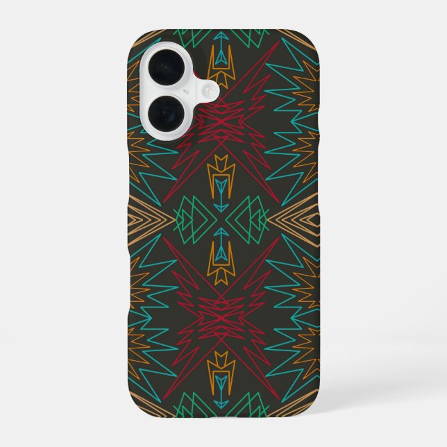 Aztec Native American Geometric Lined Pattern Art Iphone Case (Back)
