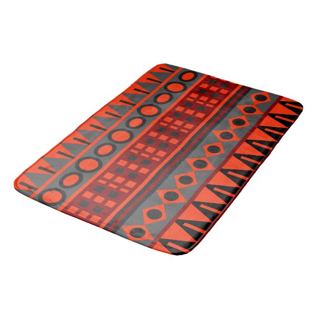 Aztec native pattern bathroom mat (Angled)