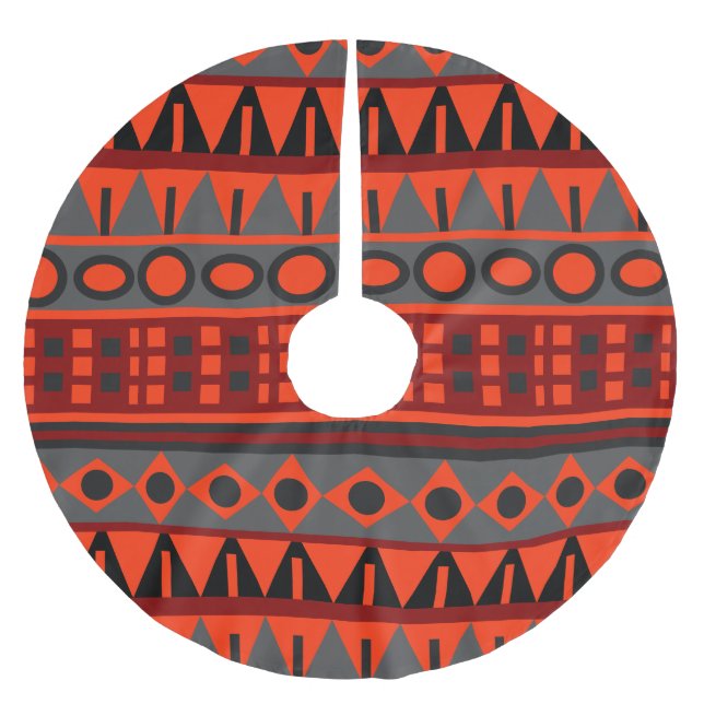 Aztec native pattern brushed polyester tree skirt (Front)