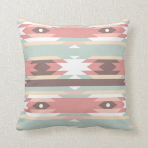 Aztec native pattern multi natural colors modern throw pillow