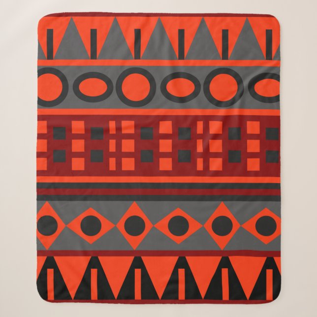 Aztec native pattern sherpa blanket (Front)