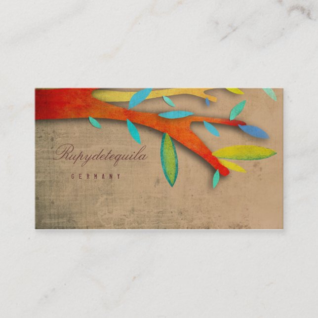 Aztec Nature Pattern Tree Business Card (Front)