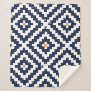 Aztec Navajo Ethnic Seamless Pattern Sherpa Blanket