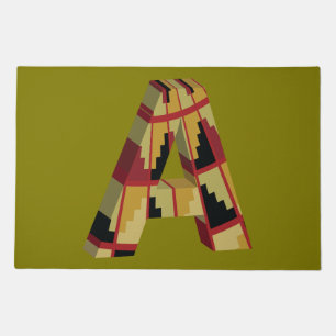 Aztec Navajo Pattern Letter A Doormat