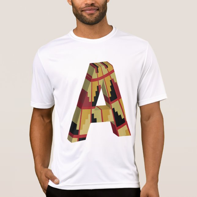Aztec Navajo Pattern Letter A T-Shirt (Front)