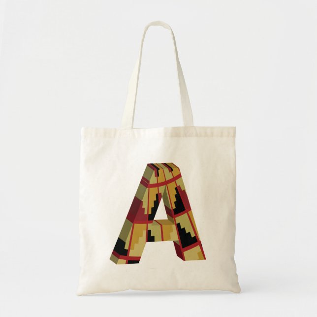 Aztec Navajo Pattern Letter A Tote Bag (Front)
