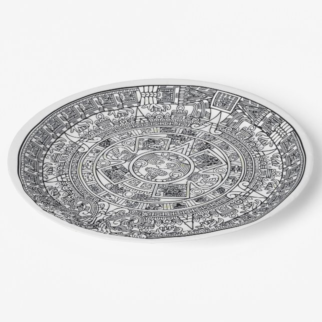 AZTEC OR MEXICA mexican Paper Plates (Angled)
