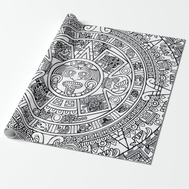AZTEC OR MEXICA mexican Wrapping Paper (Unrolled)