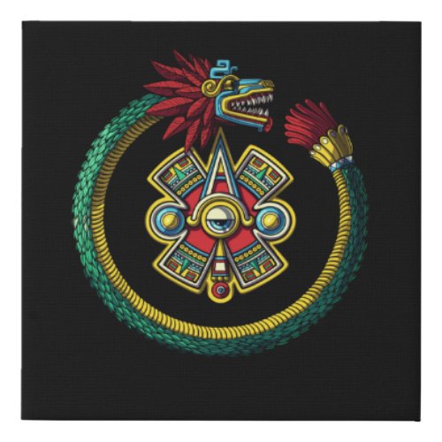 Aztec Ouroboros Faux Canvas Print