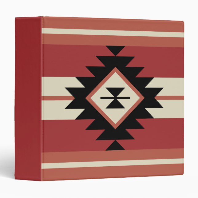 Aztec pattern 3 ring binder (Front/Spine)