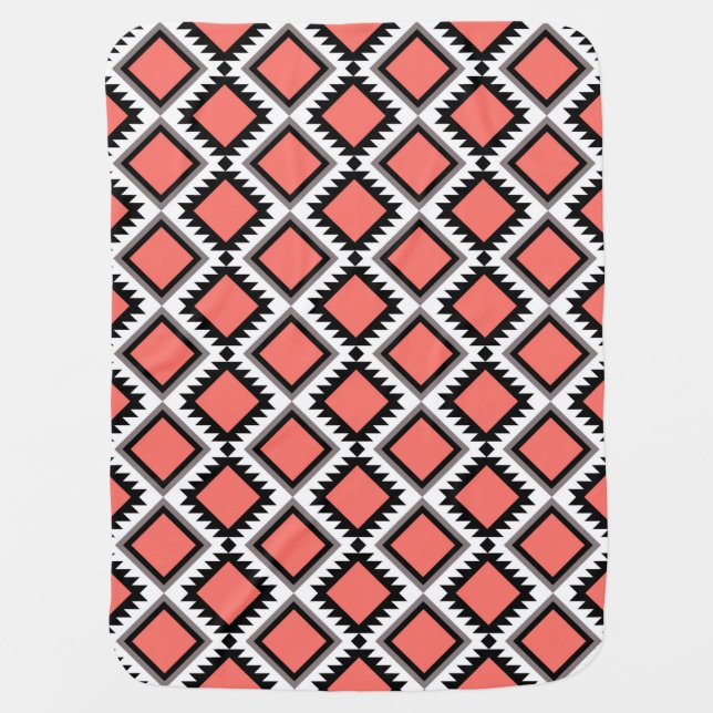 Aztec pattern baby blanket (Front)