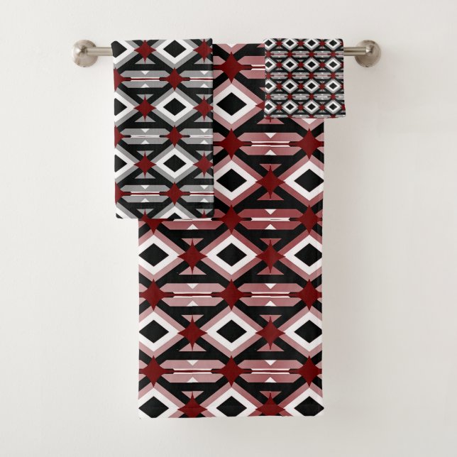 aztec pattern   bath towel set (Insitu)