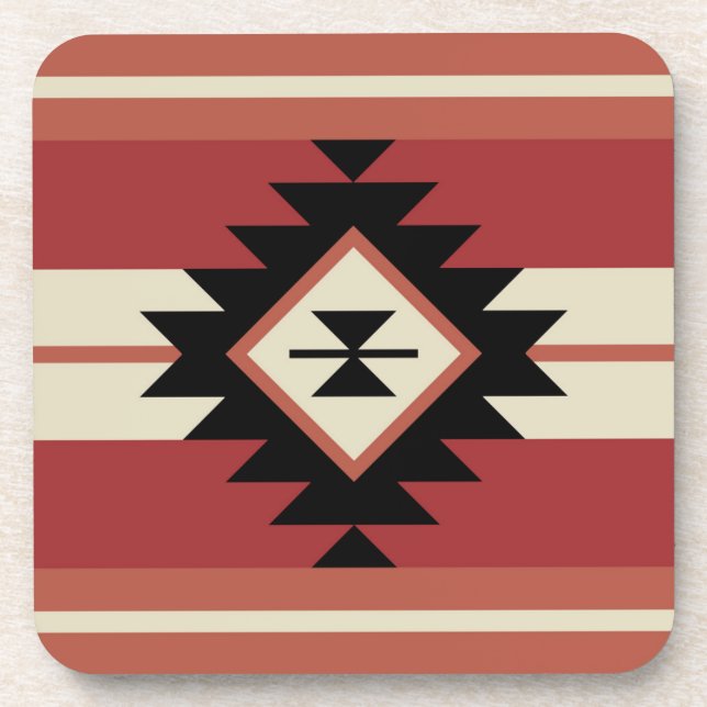 Aztec pattern beverage coaster (Front)