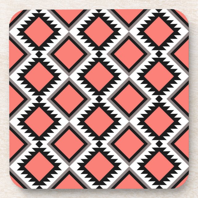 Aztec pattern beverage coaster (Front)