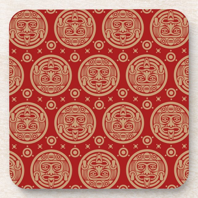 Aztec Pattern Beverage Coaster (Front)