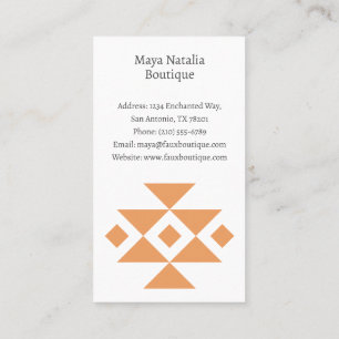 Aztec Pattern Boho Boutique Salon Business Card