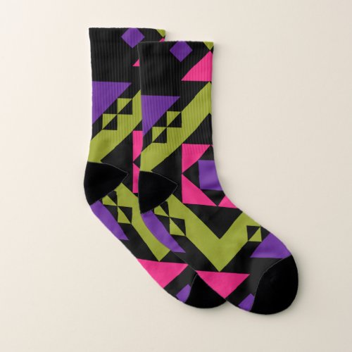 Aztec Pattern Bold Colors All_Over_Print Socks