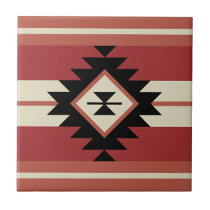 Aztec pattern ceramic tile