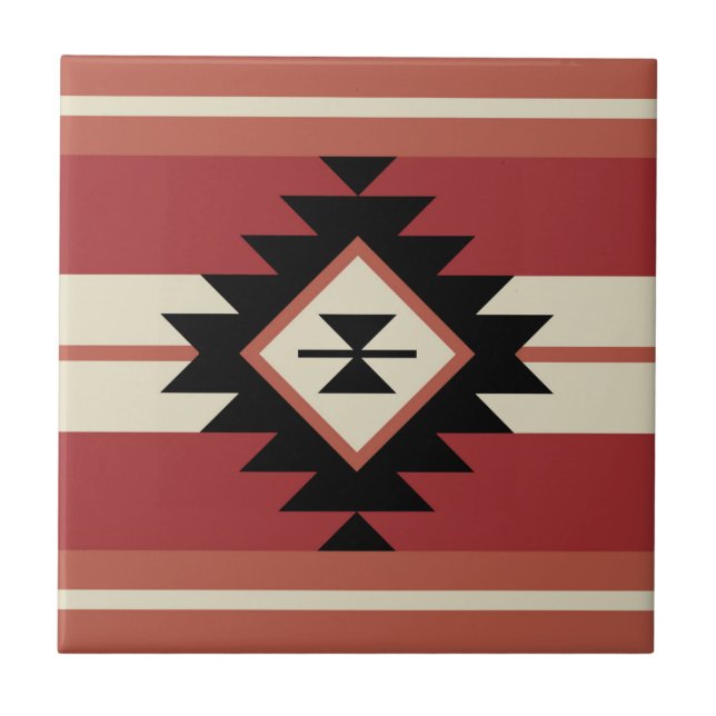 Aztec pattern ceramic tile (Front)
