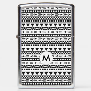 Aztec Pattern custom monogram lighter