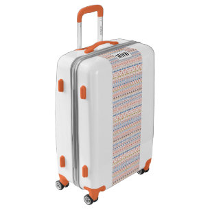 Aztec Pattern custom monogram luggage